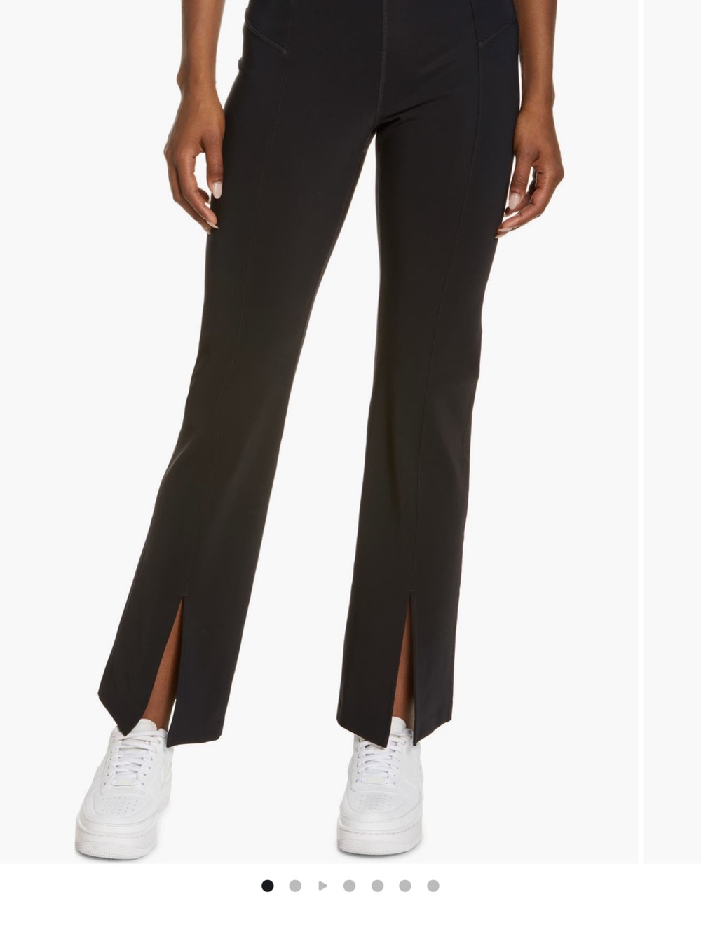 Zella Long Lines Flare Pants Black XS High Rise Split Front Yoga Pants